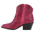 Corkys Shine Bright Rhinestone Pull On Round Toe Booties Womens Pink Casual Boot