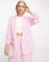 River Island – Blazer in Rosa mit gerafften Ärmeln, Kombiteil