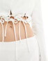 Kyo The Brand cropped tassel detail blazer co-ord in white