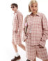 Reclaimed Vintage unisex shirt in pink check co-ord