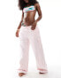 Aria Cove low rise tie detail cargo beach trousers co-ord in baby pink