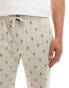 Polo Ralph Lauren lounge jogger with all over pony logo in cream