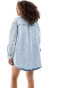 Miss Selfridge oversized denim shirt in bleach wash