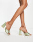 Be Mine Mercyy mules with embellishment in sage green