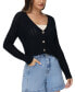 Women's Cotton Pointelle Cropped Cardigan