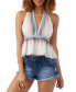 Juniors' Siena Sundown Stripe Halter Top