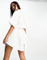 Urban Revivo oversized shirt with pleats in white