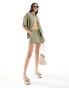 IIsla & Bird loose fit beach shirt co-ord in khaki