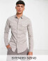 ASOS DESIGN skinny denim shirt in taupe