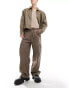 Bershka baggy cargo trouser in brown