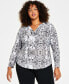 Plus Size Zip-Pocket Top, Created for Macy's