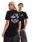 Vans classic mini dual palm back print t-shirt in black