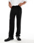 ASOS DESIGN smart high waist straight leg trousers in black shimmer