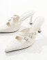 4th & Reckless Cara Mule court heeled shoe in Cream