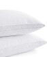 2 Pack 100% Cotton Medium Soft Down and Feather Gusseted Bed Pillow Set, Standard