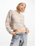 Only balloon sleeve jumper in pastel stripe