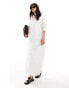 Vero Moda maxi trapeze shirt dress in white