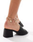 New Look knitted mid heeled mule in black