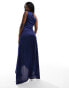 TFNC Bridesmaid one shoulder satin maxi dress in royal blue