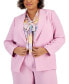 Plus Size Peak-Lapel Button-Sleeve Blazer