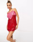 Collective the Label exclusive embellished heart mini dress in red