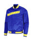 Men's Royal Golden State Warriors Hardwood Classics Throwback Wordmark Raglan Full-Snap Jacket