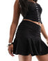 Extro & Vert flippy mini skirt in black