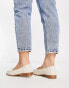 ASOS DESIGN Wide Fit Verity loafer flat shoes with trim in natural