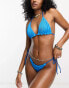 We Are We Wear reversible melissa rib triangle bikini top in blue