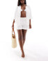 Aria Cove linen blend beach shirt co-ord in white