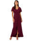 Women's Flutter-Sleeve Crepe Ruffled Gown