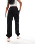 Monki joggers with cuffed hem in black