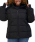 Plus Size Faux-Fur-Trim Hooded Puffer Coat