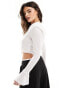 Vero Moda seersucker blouse with tie front in white