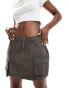 Good For Nothing cargo mini skirt in khaki