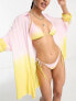 Candypants ombre oversized beach shirt in pink and yellow