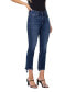 Women's High Rise Cropped Step Hem Slim Straight Jeans