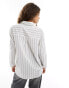 Reclaimed Vintage shirt multi-way asymmetric wrap shirt in black and white pinstripe