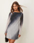 New Look flare sleeve ombre chiffon mini dress in grey