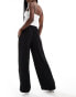 ASOS DESIGN pull on trouser with contrast piping in black