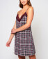 Women's Cozy Modal Plaid Trimmed in Elegant Lace 1 Pc Nightgown