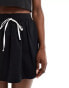 Miss Selfridge micro mini contrast tie skort in black