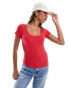 New Look scoop neck tee in red