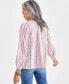 Petite Mountain Stripe Popover Peasant Blouse, Created for Macy's