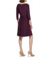 Women's 3/4-Sleeve Wrap-Waist Fit & Flare Dress