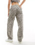 Stradivarius STR balloon jean in leopard print