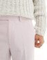 ASOS DESIGN smart wool mix straight leg trousers in dusty pink