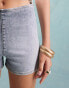 Miss Selfridge denim micro short in acid wash