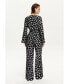 Women's Printed V-Neck Belted Jumpsuit