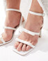 Be Mine Wide Fit Bridal Angelin bow block heel sandals in ivory